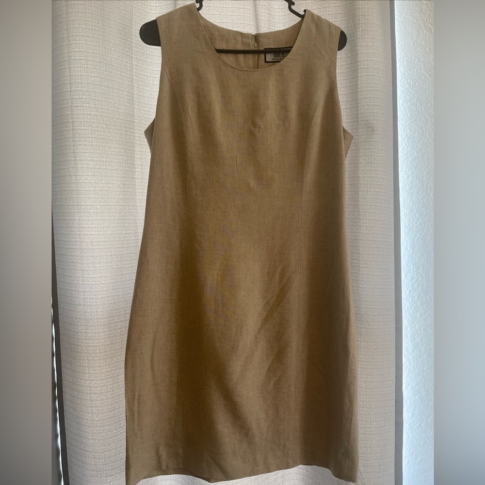 Sag Harbor Women’s Sleeveless Sheath Dress Lined Beige Tan Size 12